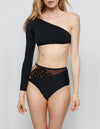LIMITED EDITION NATALIA EMBROIDERED ONE SLEEVE BIKINI